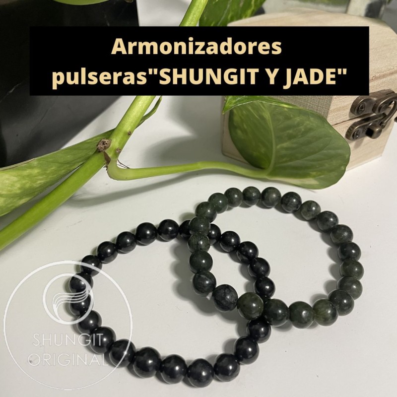 ARMONIZADORES pulseras shugit y jade esferas 8mm
