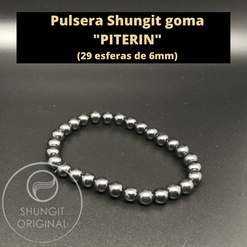 PULSERA de Shungit PITERIN con esferas de 6mm