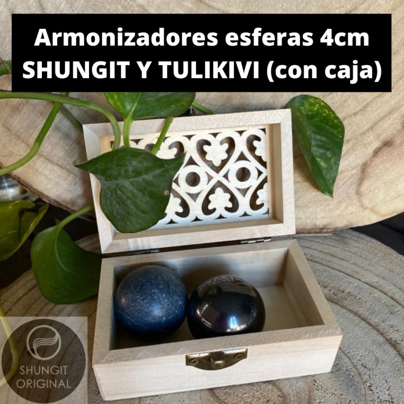 ARMONIZADORES de SHUNGIT y tulikivi, esferas 4cm.