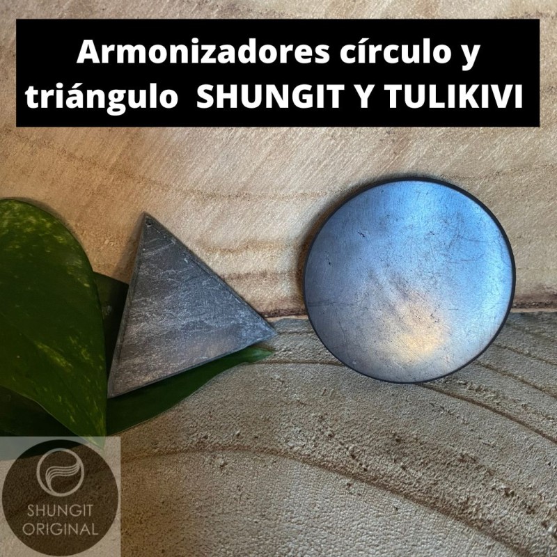 Armonizadores de Shungit y Tulikivi 4,5cm Círculo+Triángulo