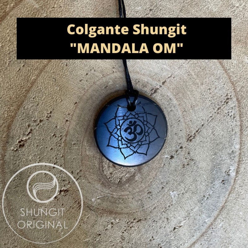 COLGANTE de Shungit Mandala Om